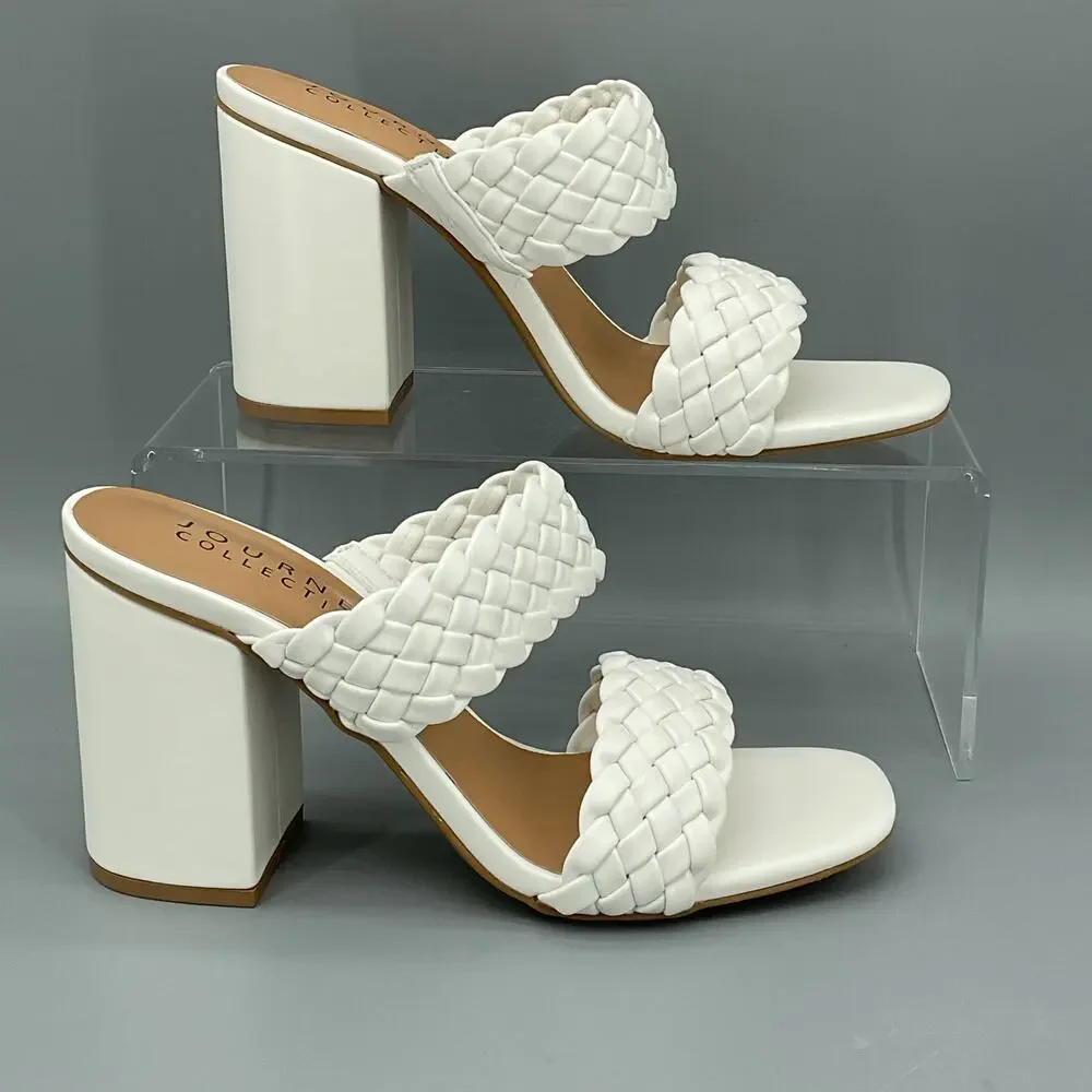 NEW Journee Collection Women’s Melissa Dress Sandals White Size 7.5
